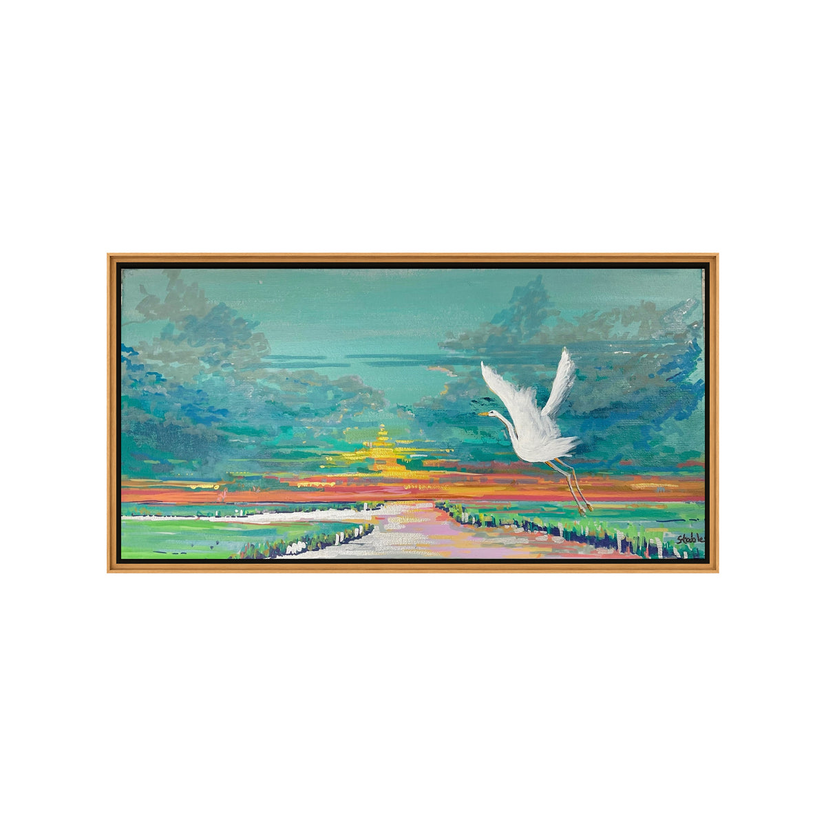 Egret Flight at Sunset