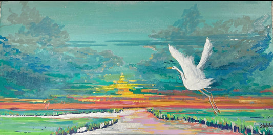 Egret Flight at Sunset